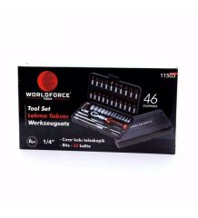 Worldforce 11503 Lokma Takımı S-Ultra 1/4'' Uzatmalı Cırcır 46 Parça