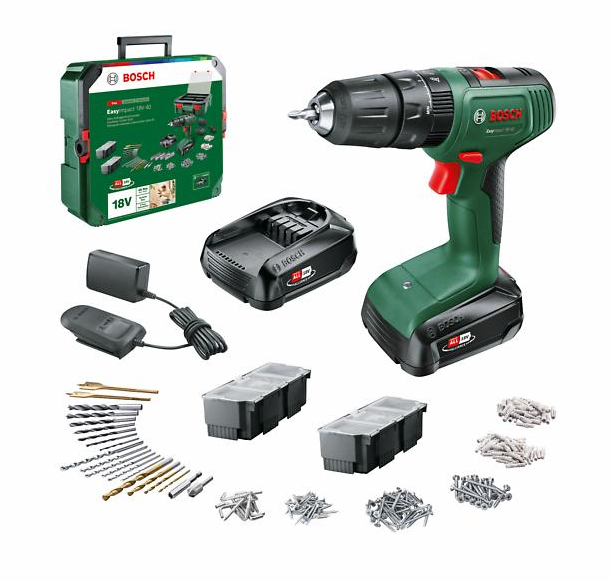 Bosch UniversalImpact 18 V Çift Akülü Darbeli Matkap + 241 Parça Aksesuar Seti