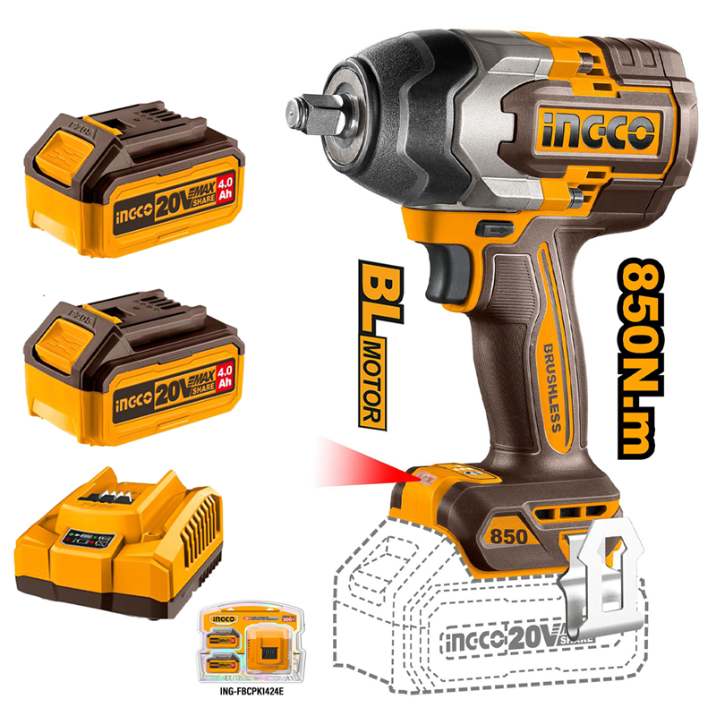 Ingco Li-ion Akülü Somun Sıkma 1/2'' 850  nm