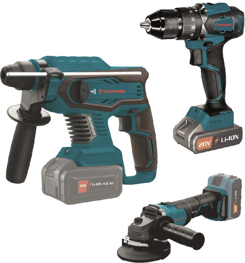 Catpower 4130 Akülü 3 Lü Set Matkap, 4 Ah Akü (2 Adet) + Şarj Cihazı