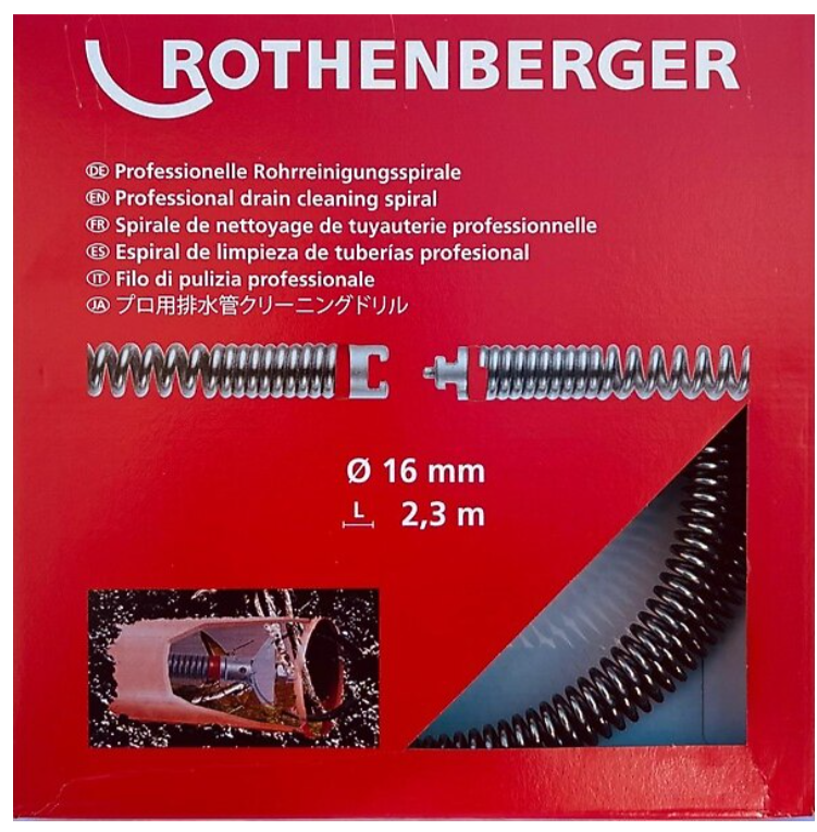 Rothenberger Rothenberger 16 mm Rothenberger R 600 Için Boru Temizleme ve Tıkanıklık Açma Spirali