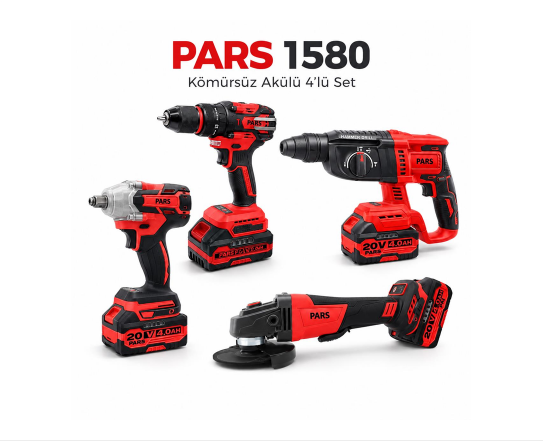 Pars Kömürsüz Akülü 4 Lü Set Pr1580