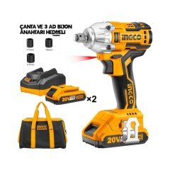 Ingco Power Pro Speed 20V 2AH Çift Akülü Somun Sıkma Bijon Setli CIWLI2001